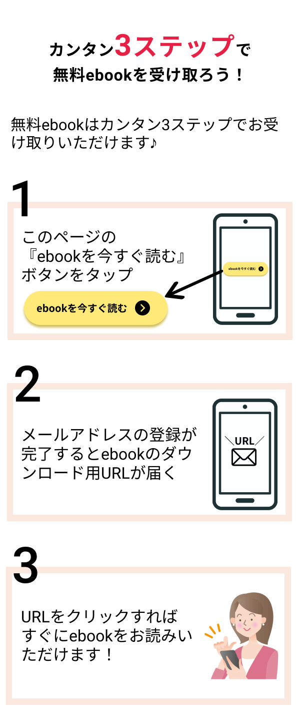 カンタン3ステップで無料ebookを受け取ろう！