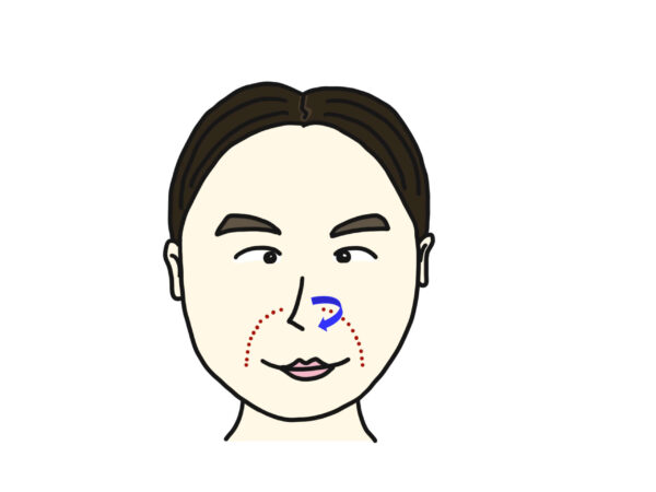 ほうれい線の根元にコンシーラーを塗ります