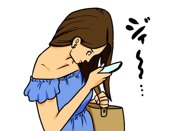 スマートフォンを見る姿勢 たるみ