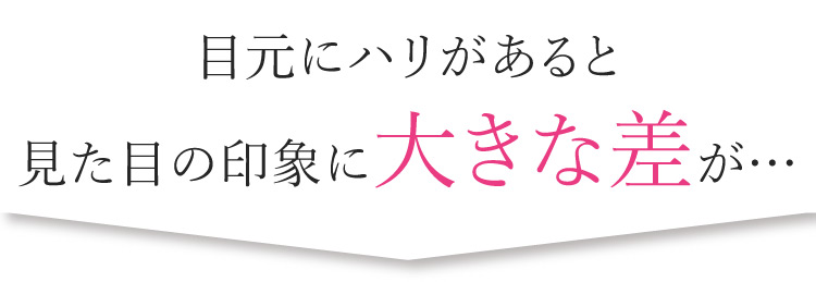 目元にハリがあると見た目の印象に大きな差が